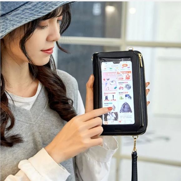 RFID Blocking Wallet for Women's Touch Screen Handbag Cell Phone Purse Crossbody - Picture 3 of 8